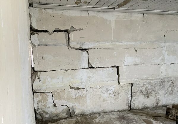 Cracked and Crumbling Basement Foundation Wall